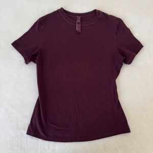 SKIMS Deep Burgundy Short Sleeve Tee